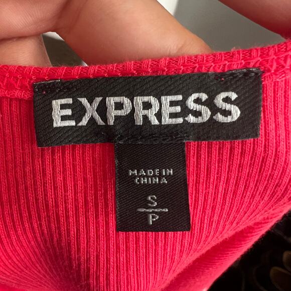 Express Pink Sequin Tank Top Women’s Small Y2K 2000s Glam - Picture 3 of 7